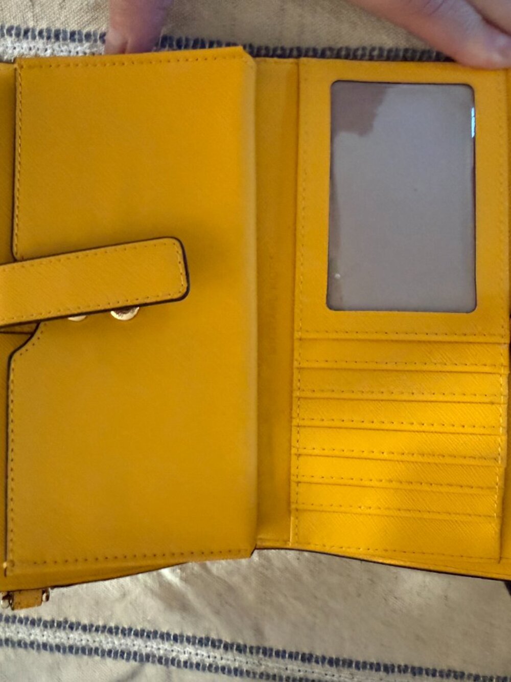 LN Michael Kors Jet Set Saffiano Leather Wristlet Wallet Clutch |Marigold Yellow - Picture 5 of 7